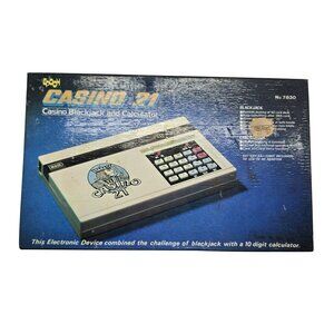 1978 Epoch Casino 21 Blackjack Calculator Electronic Game w/ Box Manual